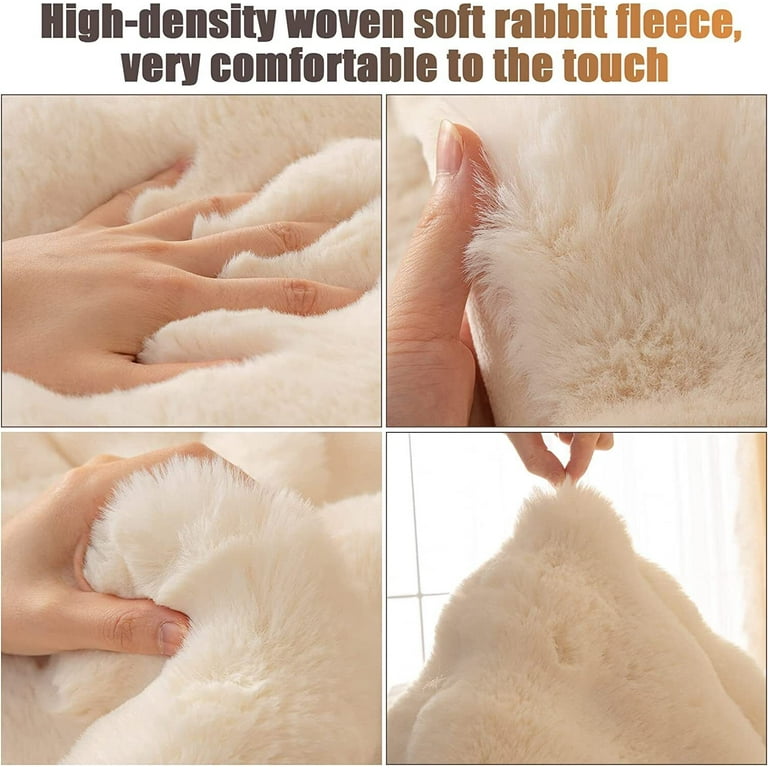 Soft Rabbit Fur Sofa Cover , Furniture Protector Deluxe Pet Couch