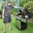 thumbnail image 4 of Sophia & William Stainless Steel Portable 4-Burner Propane Gas Grill with Side Burner, 4 of 8