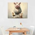 thumbnail image 2 of Orinice  Farm Animal Aesthetic – Chicken Standing On Smiling Pig Canvas Printing  Ideal For Decorating Living Room Bedroom Bathroom And Office Spaces  Unframed 16x12in, 2 of 6