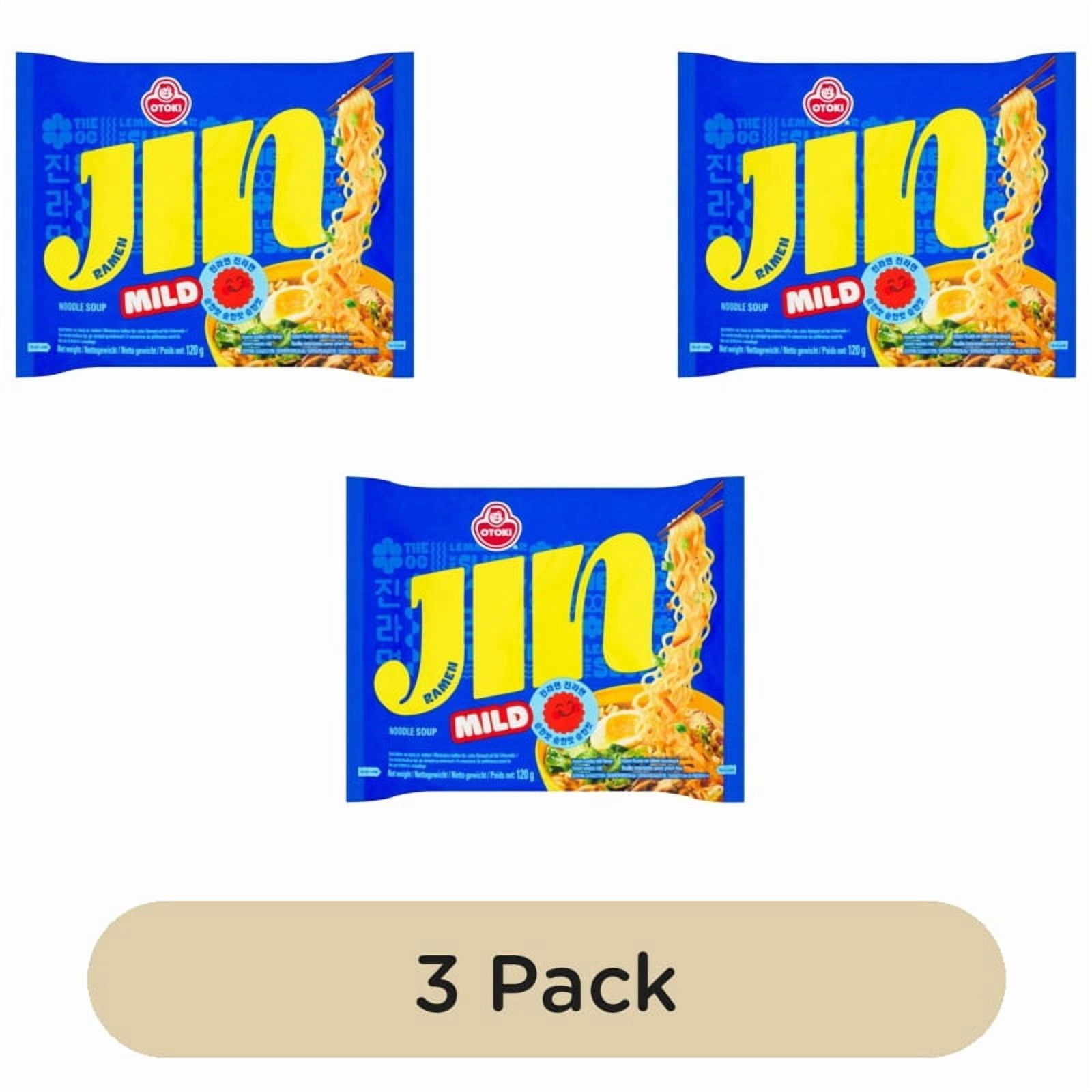 Ottogi Korean Jin Ramen Mild Instant Noodles 120g, British Import (Pack of 3)