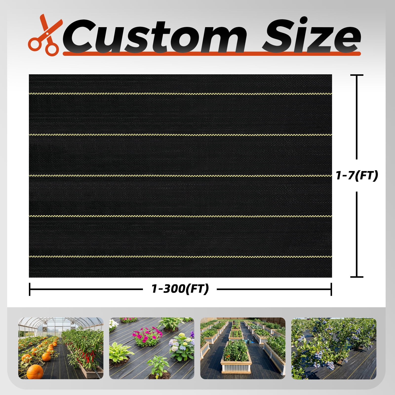 Jane Stone 3ftx100ft Weed Barrier Fabric 3.5oz Heavy Duty Landscape Fabric with Superior Permeability Weed Control with 30 Staples