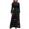 thumbnail image 2 of Patrón de anteojos coloridos hipster II Vestido largo Vestidos de mujer para mujer 2024 Vestidos de manga larga, 2 of 5