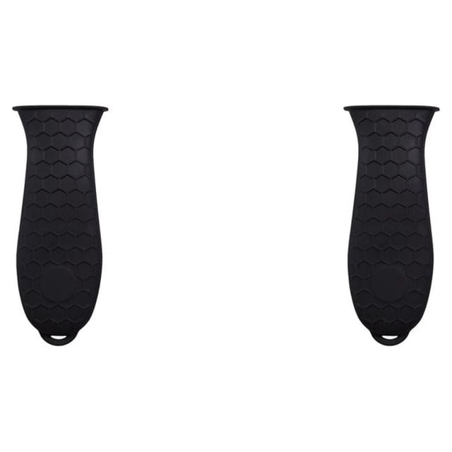 Toystoory Cubierta de la manija de la olla Utensilios de cocina resistentes al calor Herramientas para el hogar Múltiples colores Funda Negro 2piezas