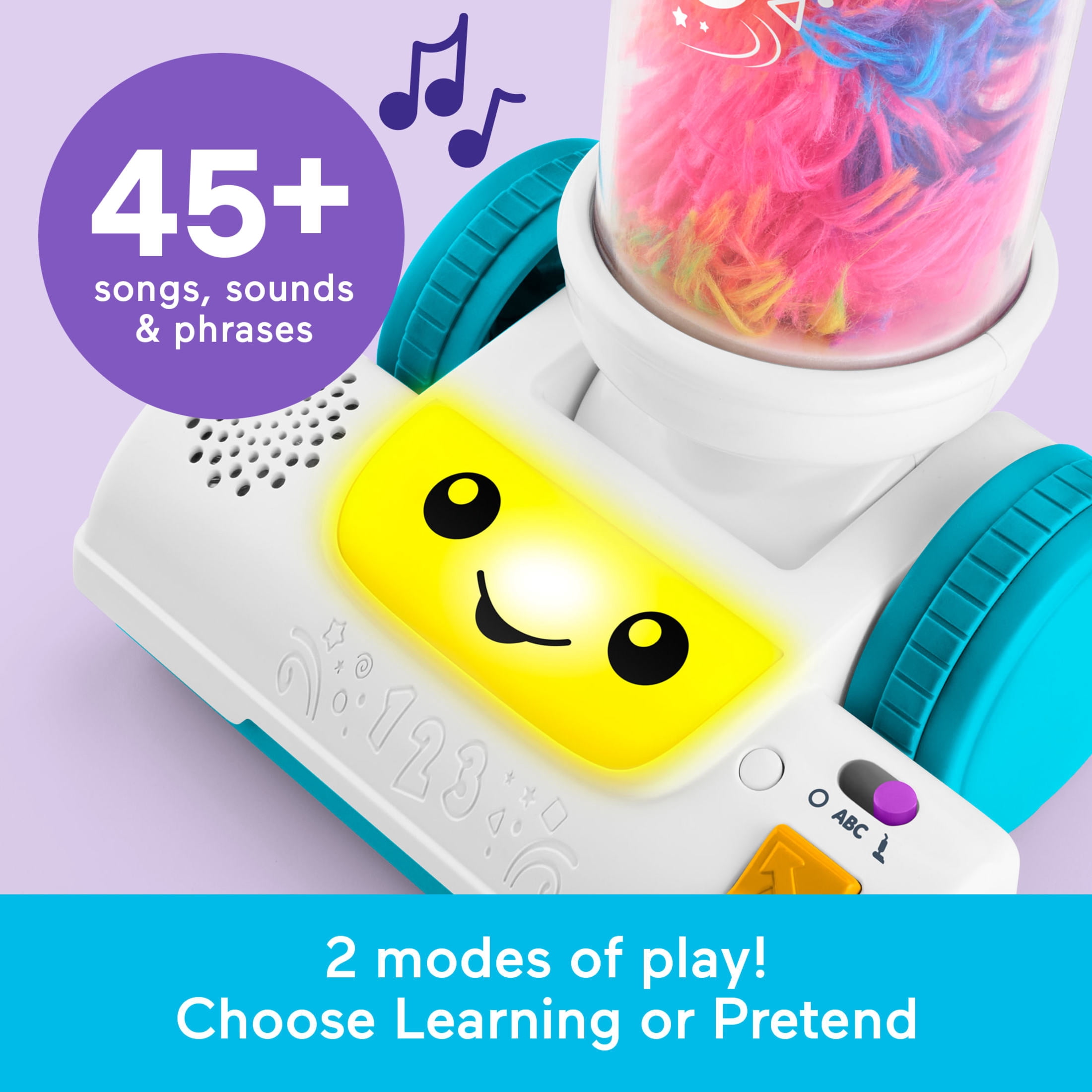 Fisher-Price Laugh & Learn 2-in-1 Vacuum Toddler Electronic Learning Toy with Lights & Music