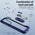 thumbnail image 3 of Allytech Clear Case for Samsung Galaxy S24, Slim Case with Metal Ring Kickstand, Armor Lens Protection Shockproof Anti-Fingerprint Soft TPU Frame + Hard PC Back Protective Case - Blue, 3 of 7