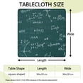 thumbnail image 2 of Math Equations Geometry Green Pattern Square Fitted Tablecloth with Elastic Edge,Square Table Cover,Washable Elastic Table Cover for Home Kitchen Party Decor 36"x36", 2 of 6