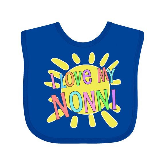 Inktastic I Love My Nonni Sun and Rainbow Letters Boys or Girls Baby Bib