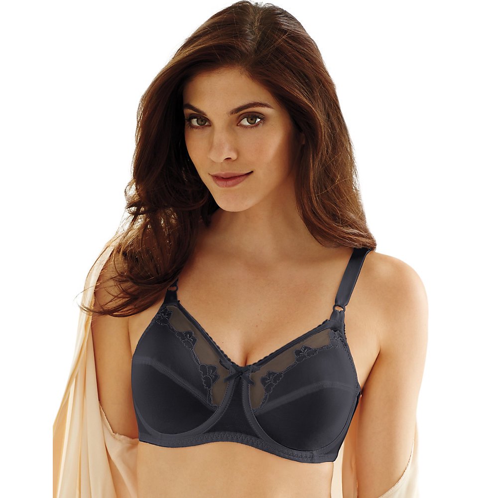 Bali Flower Bali; Underwire Bra, Color Midnight, Size 34C PACK