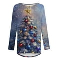 thumbnail image 4 of Christmas Shirts for Women Ugly Christmas Sweater Crew Neck Blouses Long Sleeve Sweatshirts Christmas Tree Print Pullover Sweater Blouses Fall Casual Trendy Sweatshirt Hooded Pullover Tops, 4 of 5