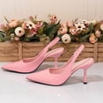 thumbnail image 4 of Xfvqtps Womens Slingback Block Heel Pumps Patent Leather Pointed Toe Heels Elastic Side Dress Shoes Comfortable Low Heels for Office Wedding and Casual Wear, 4 of 9