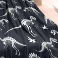 thumbnail image 3 of Black Cartoon Dinosaurs Skeletons Pattern Blanket,Comfortable Soft Flannel Throw Blanket,All Season,Warm Lightweight Blankets for Sofa Bed Couch Living Room Chair,30"x40", 3 of 4