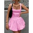 thumbnail image 5 of Biezeib Women's Mini Tank Dress Square Neck Sleeveless Backless A-Line Solid Color Puffball Dress for Party Club, 5 of 6