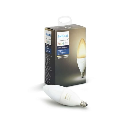 Philips Hue White Ambiance E12 Smart Light Candelabra Bulb, 6W LED,