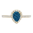 thumbnail image 7 of Solitaire with Accents Engagement Ring for Women - 0.755ct Natural London Blue Topaz in 14K Yellow Gold Promise Ring, 7 of 7