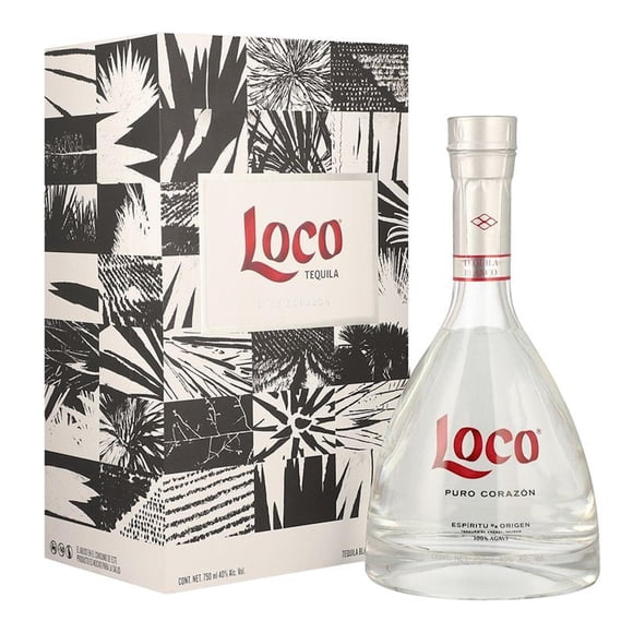 Tequila Loco Paquete de 3 Blanco Puro Corazón 750 ml