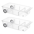 thumbnail image 2 of Organizador de cajones para refrigerador de 2 piezas y almacenamiento transparente para refrigerador con ruedas, grosor mejorado, 2 of 4