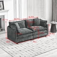 thumbnail image 4 of Loveseat, Modern Sectional Couch, for Living Room Bedroom and Apartment, Comfy Double Layer Upholstered Seat Cushion, Breathable Chenille Fabric (Black), 4 of 5