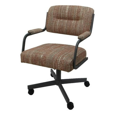 Swivel Metal Caster Dining Chair M-110 -  Watusi Madder - Grey