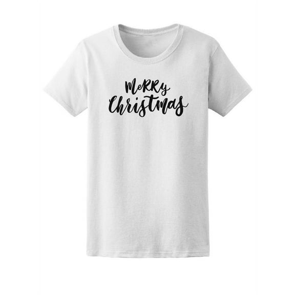 Merry Christmas Cute Swirl Quote Tee Women's -Image by Shutterstock