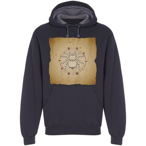 Tarantula On Old Paper With Moon Hoodie Men -Image by Shutterstock, Male Large