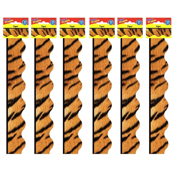 TREND Tiger Terrific Trimmers, 39 Feet Per Pack, 6 Packs