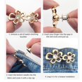 thumbnail image 4 of Ywmsfl Rhinestones Flower Waist Tightener Multipurpose Waist Cinching Clip For Various Fabrics Easy Clip Fasteners for Pants 6P, 4 of 9