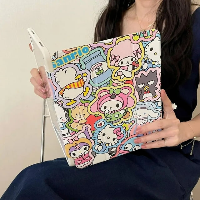 Sanrio Hello Kitty Case For iPad Pro 11 Air 4 5 10th Generation 10.9 7th 8th 9th 10.2 For iPad Mini 6 5 Acrylic Shockproof Cover Gift Festivals