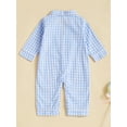 thumbnail image 4 of aturustex Baby Classic Plaid Loungewear for Toddler Girls Boys Pajamas Rompers 0 3M 6M 12M 18M 24M Infant Turn Down Collar Jumpsuits Long Sleeve BodysCute Daily Spring Fall Sleepwear Outfits, 4 of 7
