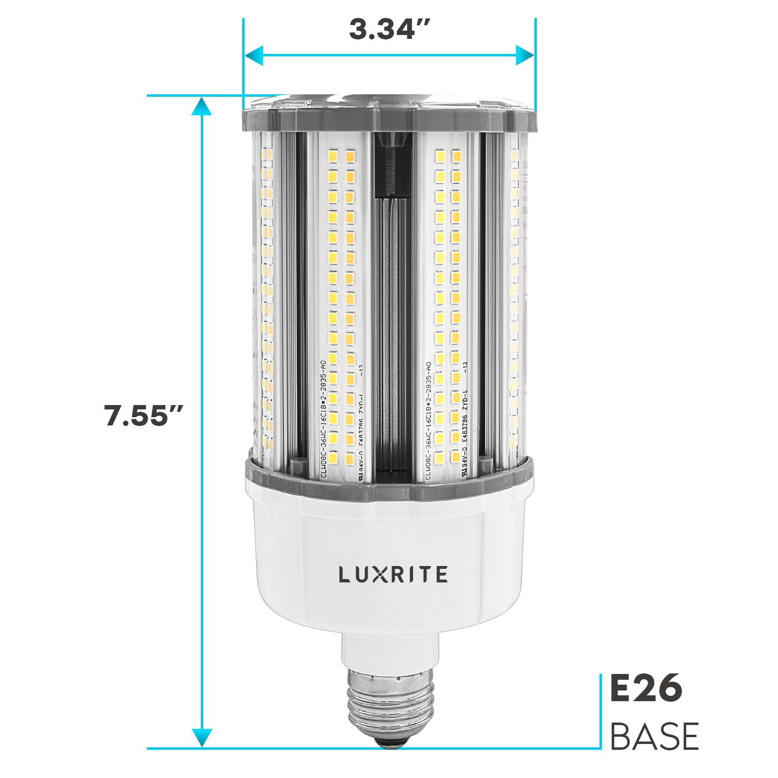 hun Bukken compileren Luxrite 18W/27W/36W LED Corn Light Bulb, 150W HID Equivalent, 3 Color  Selectable, Up to 5450 Lumens, E26/E27 Base - Walmart.com
