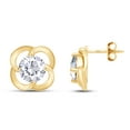 thumbnail image 2 of 2 ct Moissanite Stud Earrings 14k Yellow Gold Plated 925 Sterling Silver Lab Created Diamond Jewelry Gift Valentine's Day Gift/Christmas Gift/Birthday Gift/Mother's Day Gift, 2 of 4