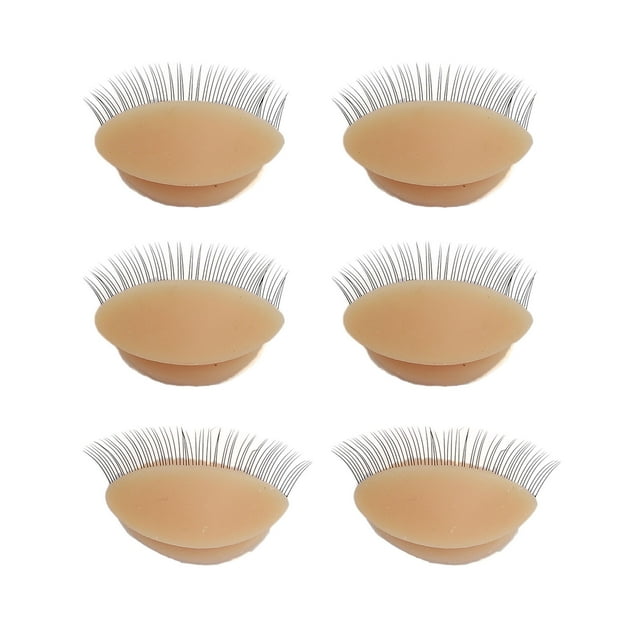 Párpados extraíbles con pestañas, 3 pares de párpados de repuesto para cabeza de maniquí, extensión de pestañas, práctica de párpados, el mejor de su clase