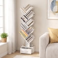 thumbnail image 4 of Costway 10-tier Tree Bookshelf with Drawer Free-standing Bookcase Storage Shelf White, 4 of 10