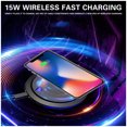 thumbnail image 6 of Foqnuq 15W Fast Charging Wireless Charger Disc with Exquisite Atmosphere Light - Type-C, Slim Design, Desktop Charging Station for Smartphones, 6 of 9