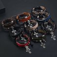 thumbnail image 1 of 9 pulseras de cuero trenzado para hombres y mujeres, pulseras ajustables Rojo Verde, 1 of 7
