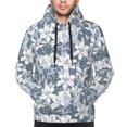 thumbnail image 2 of Bingfone Lilies Flowers Men's Drawstring Hoodie Long Sleeve Pocket Sweatshirts-3X-Large, 2 of 6