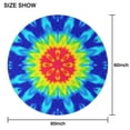thumbnail image 6 of Rainbow Tie Dye Mandala Pattern Round Tablecloth 60"x60",Wrinkle Wipeable Table Cloth for Kitchen Dining Room Picnic Patio Party, 6 of 6