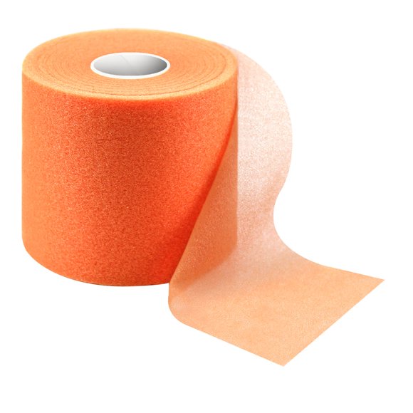 Cinta atlética Jtshy de espuma prewrap naranja de 7 cm x 27 m