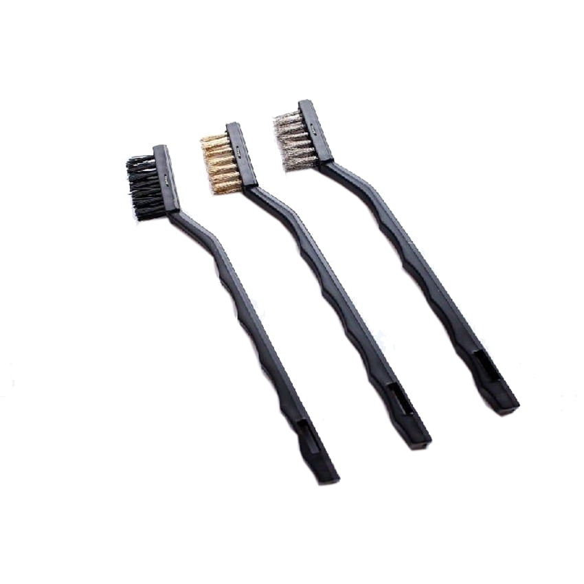 3 Piece 9/" Brush Set 1 Steel 1 Brass 1 Nylon Bristle Ideal for Auto Cleaning