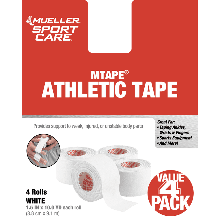 Mueller MTape Athletic Tape, 4-Pack White, 10 Yards photo 1