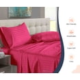 thumbnail image 3 of SGI Bedding 600 TC Egyptian Cotton Bed Sheet Set - Family XL Size Sheets 600 Count Sheets Soft, Durable Sheets Cotton Sheets in 600 TC 18" Deep, Hot Pink Stripe, 3 of 8