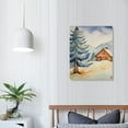 thumbnail image 4 of Nawypu  Poster Bathroom Decor, Wall Art Room Decor Multicolor for Living Room, Bedroom, Office Winter Snow Frosty Pastel Christmas Log Cabin Mountain Forest Nature Wilderness Illustrations, 4 of 5
