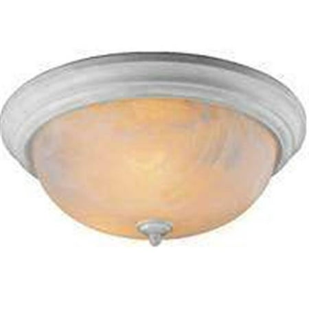 - 2 Light White Alabaster Ceiling Fixture