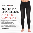 thumbnail image 4 of Just Love Women's Denim Jeggings with Pockets - Comfortable Stretch Jeans Leggings (Black Denim, Medium), 4 of 6
