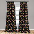 thumbnail image 2 of Exotic Life Window Curtains, Summer Tropical Leaves Greenery and Pineapple With Flora Pattern, Lightweight Decor 2-Panel Set with Rod Pocket, Pair of - 28"x63", Sea Blue Magenta Mustard, by Ambesonne, 2 of 3