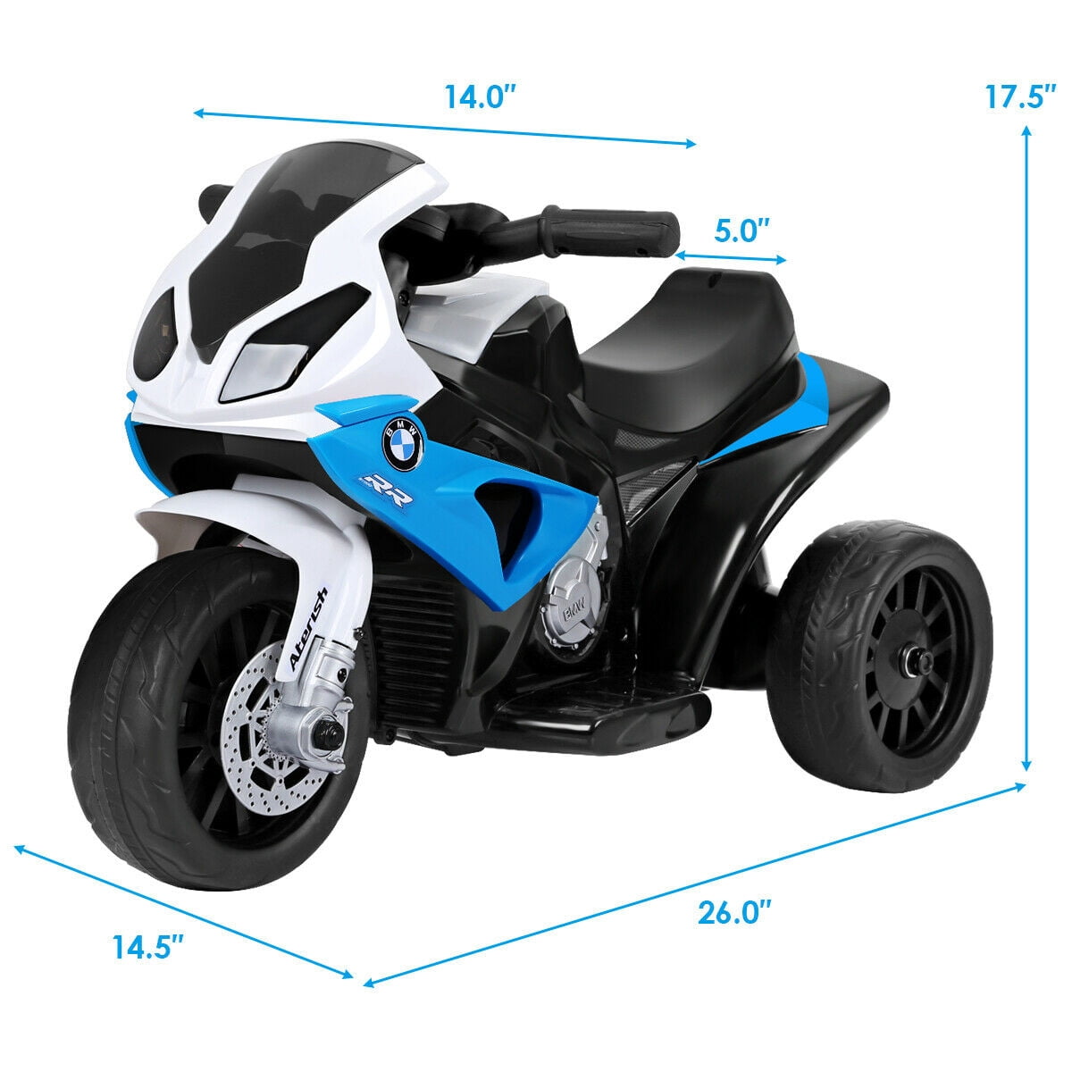 Topbuy 3 Wheels Bicycle 6V Electric Kids Ride On Motorcycle BMW Licensed Car w/ Music&Light Blue