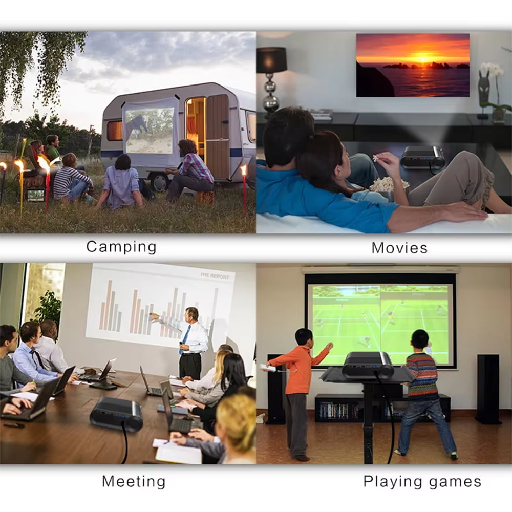 Wireless Projection Projector Home Theater Phone/Laptop/HDMI/USB/Micro SD/AV