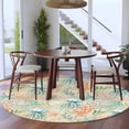 thumbnail image 3 of Round Rugs 5 Ft, Teal Red Coastal Non Slip Area Rugs for Kitchen Bedroom Entryway, Jellyfish Nautical Beach Coral Starfish Washable Carpet Runner Rug Floor Mats for Bedroom Home Decor, 3 of 8