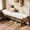 White and Brown, variant on Finmind Upholstered Entryway Bench, Shoe Bench Padded Seat with Solid Wood Legs, End of Bed Footstool for Living Room, Mudroom, Hallway, White & Brown
