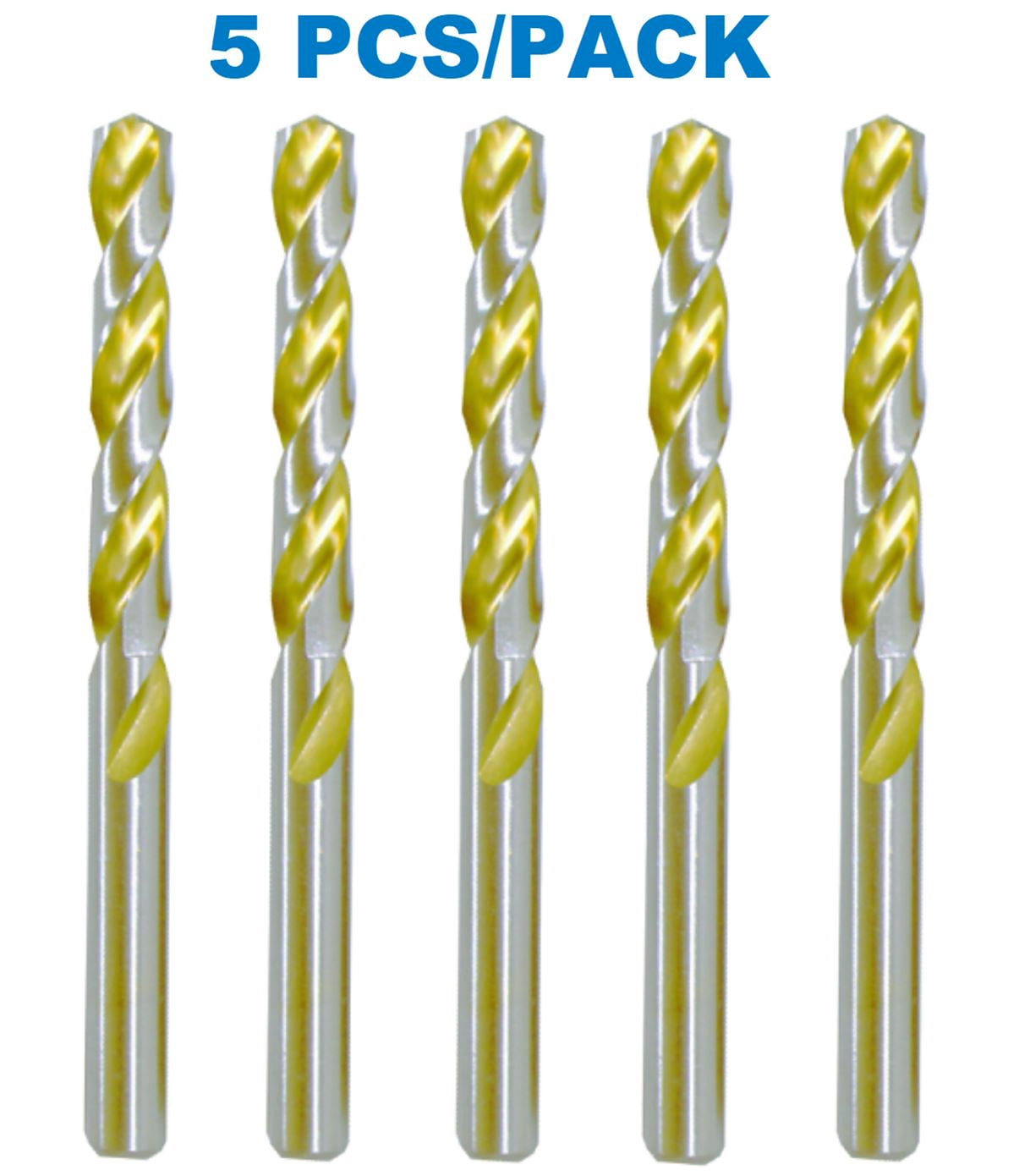 Max-Craft HSS Drill Bit Set Titanium Jobber Twist 5Pcs 27/64 inch