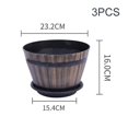 thumbnail image 1 of Imitation Wooden Barrel Flower Pot Walnut Color Thick And Durable Large Capacity Retro Planter for Home and Garden(C Three), 1 of 2